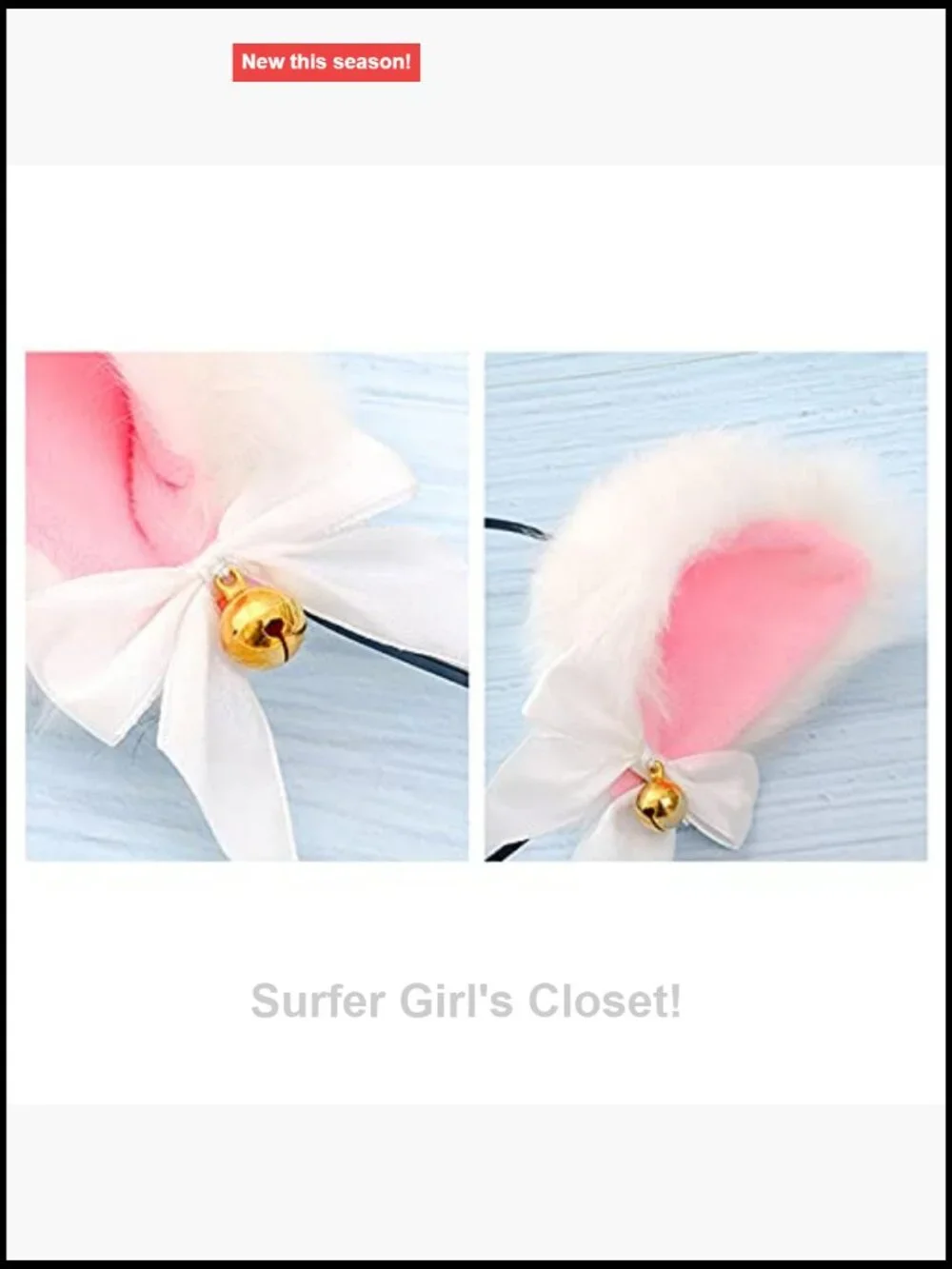 Faux Fur Cat Ear Headband with Bells Flexible Hair Accessory Halloween Cosplay